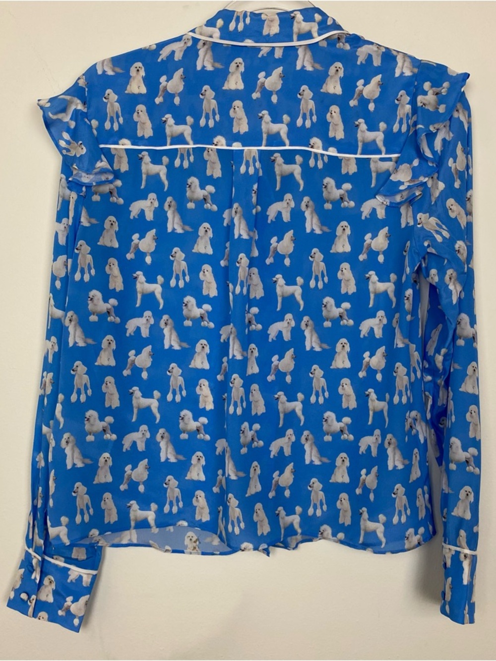 Alice + Olivia "Zimmer" Poodles ruffle blouse S - Picture 11 of 16